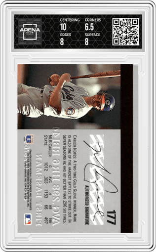 Mark Grace from the 1995 Donruss Studio set graded by Arena Club and given an overall grade of 7.