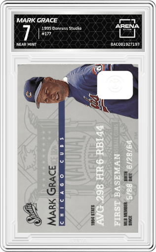 Mark Grace from the 1995 Donruss Studio set graded by Arena Club and given an overall grade of 7.