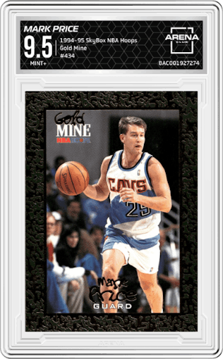 Mark Price from the 1994-95 SkyBox NBA Hoops set graded by Arena Club and given an overall grade of 9.5.