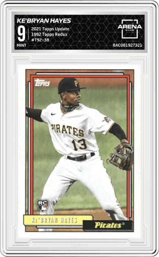 Ke'Bryan Hayes from the 2021 Topps Update set graded by Arena Club and given an overall grade of 9.