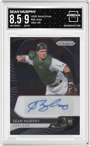 Sean Murphy from the 2020 Panini Prizm set graded by Arena Club and given an overall grade of 8.5.