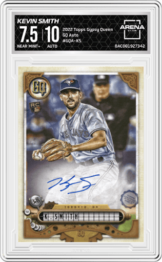 Kevin Smith from the 2022 Topps Gypsy Queen set graded by Arena Club and given an overall grade of 7.5.