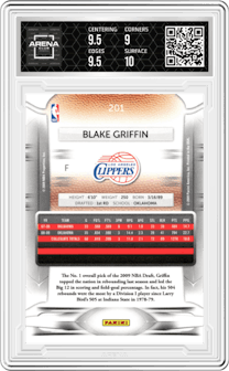 Blake Griffin from the 2009-10 Panini Prestige set graded by Arena Club and given an overall grade of 9.5.