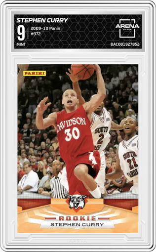 Stephen Curry from the 2009-10 Panini  set graded by Arena Club and given an overall grade of 9.