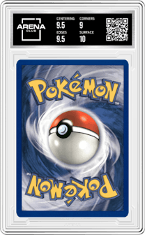 Flareon from the 1999 Pokemon set graded by Arena Club and given an overall grade of 9.5.