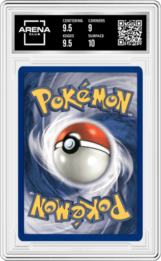 Flareon from the 1999 Pokemon set graded by Arena Club and given an overall grade of 9.5.