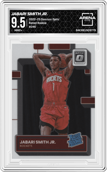 Jabari Smith Jr. from the 2022-23 Panini Donruss Optic  set graded by Arena Club and given an overall grade of 9.5.