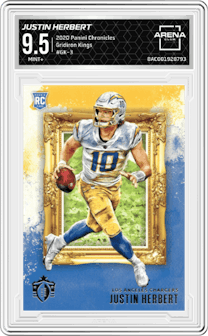 Justin Herbert from the 2020 Panini Chronicles set graded by Arena Club and given an overall grade of 9.5.
