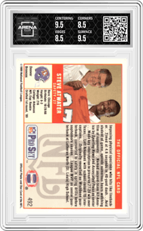 Steve Atwater from the 1989 Pro Set set graded by Arena Club and given an overall grade of 9.