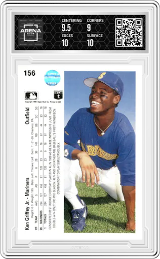 Ken Griffey Jr. from the 1990 Upper Deck
 set graded by Arena Club and given an overall grade of 9.5.