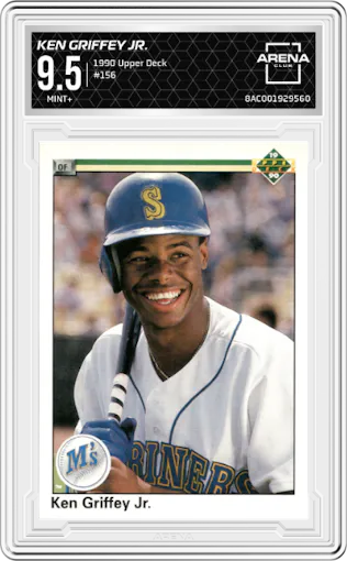 Ken Griffey Jr. from the 1990 Upper Deck
 set graded by Arena Club and given an overall grade of 9.5.