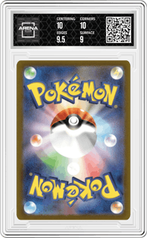 Moltres from the 2023 Pokemon SV JPN set graded by Arena Club and given an overall grade of 9.5.