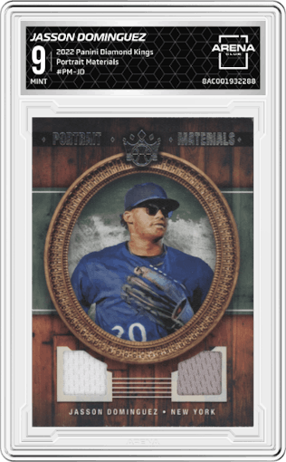 Jasson Dominguez from the 2022 Panini Diamond Kings set graded by Arena Club and given an overall grade of 9.