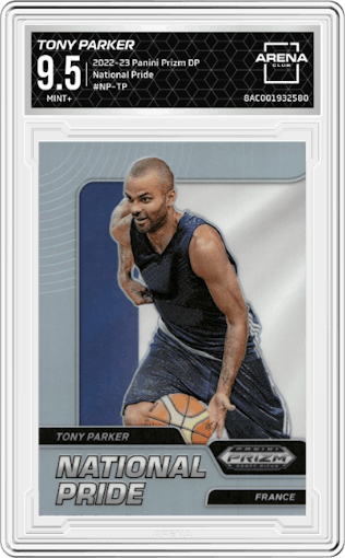 Tony Parker from the 2022-23 Panini Prizm Draft Picks set graded by Arena Club and given an overall grade of 9.5.
