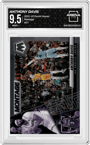 Anthony Davis from the 2021-22 Panini Mosaic  set graded by Arena Club and given an overall grade of 9.5.
