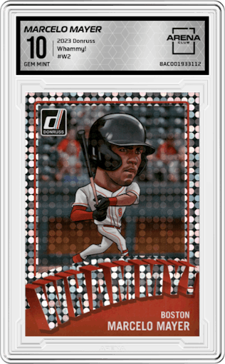 Marcelo Mayer from the 2023 Donruss set graded by Arena Club and given an overall grade of 10.