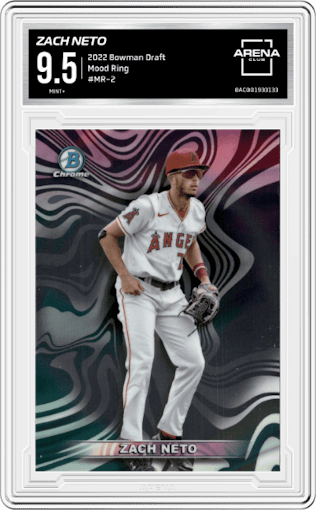 Zach Neto from the 2022 Bowman Draft set graded by Arena Club and given an overall grade of 9.5.