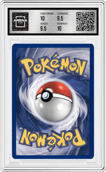 Blaine's Rhyhorn from the 2000 Pokemon GH set graded by Arena Club and given an overall grade of 10.