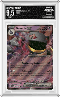 Banette EX from the 2023 Pokemon SV set graded by Arena Club and given an overall grade of 9.5.