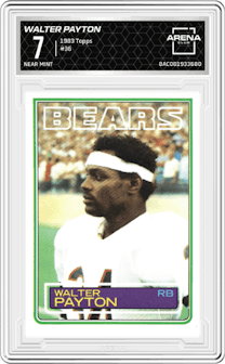 Walter Payton  from the 1983 Topps set graded by Arena Club and given an overall grade of 7.