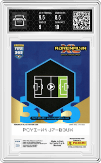 Kylian Mbappe from the 2023 Panini Adrenalyn XL FIFA 365 set graded by Arena Club and given an overall grade of 9.