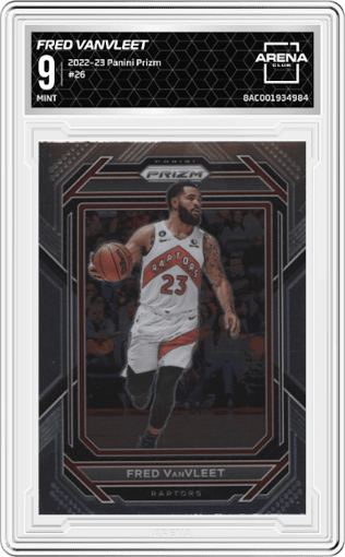 Fred VanVleet from the 2022-23 Panini Prizm  set graded by Arena Club and given an overall grade of 9.