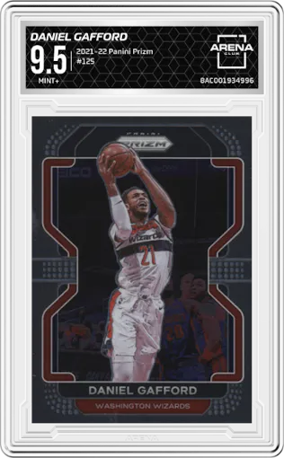 Daniel Gafford from the 2021-22 Panini Prizm  set graded by Arena Club and given an overall grade of 9.5.