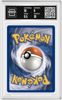 Gengar from the 2007 Pokemon D&P set graded by Arena Club and given an overall grade of 9.5.