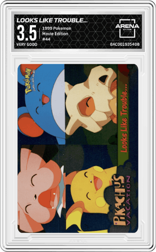 Looks Like Trouble... from the 1999 Pokemon set graded by Arena Club and given an overall grade of 3.5.