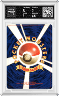 Dark Dragonite from the 1997 Pokemon JPN set graded by Arena Club and given an overall grade of 3.5.