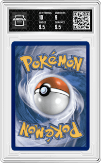 Jirachi from the 2015 Pokemon XY set graded by Arena Club and given an overall grade of 9.5.