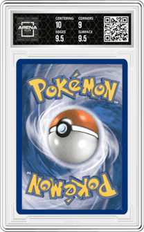 Jirachi from the 2010 Pokemon HG & SS set graded by Arena Club and given an overall grade of 9.5.