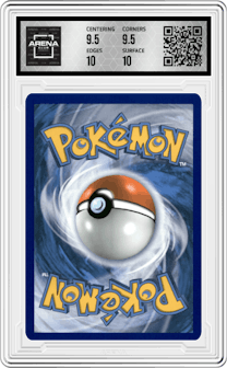 Eevee from the 2019 Pokemon S&M  set featuring a Pikachu GX & Eevee GX Special Collection parallel graded by Arena Club and given an overall grade of 10.