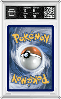 Pikachu from the 2019 Pokemon S&M  set featuring a Pikachu GX & Eevee GX Special Collection parallel graded by Arena Club and given an overall grade of 9.5.
