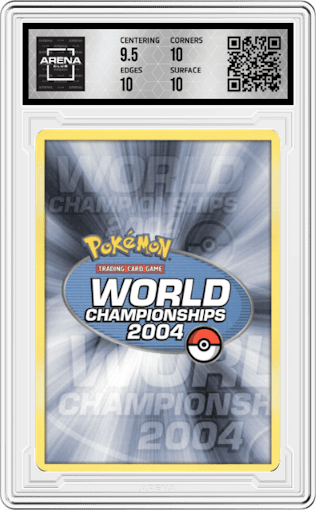 Team Magma's Groudon from the 2004 Pokemon World Championship set featuring a Magma Spirit parallel graded by Arena Club and given an overall grade of 10.