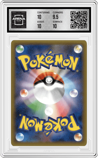 Raichu from the 2016 Pokemon XY JPN set graded by Arena Club and given an overall grade of 10.