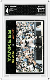 Roy White from the 1971 Topps set graded by Arena Club and given an overall grade of 4.