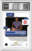 Jalen Duren from the 2022-23 Panini Donruss Optic  set featuring a Pink Velocity parallel graded by Arena Club and given an overall grade of 10.