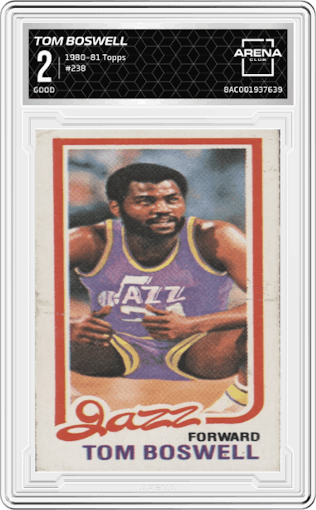 Tom Boswell from the 1980-81 Topps set graded by Arena Club and given an overall grade of 2.