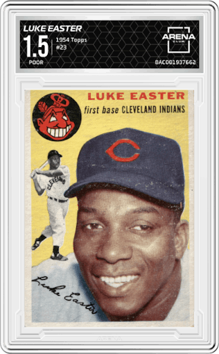 Luke Easter from the 1954 Topps set graded by Arena Club and given an overall grade of 1.5.