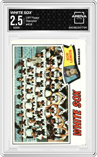 White Sox from the 1977 Topps set graded by Arena Club and given an overall grade of 2.5.
