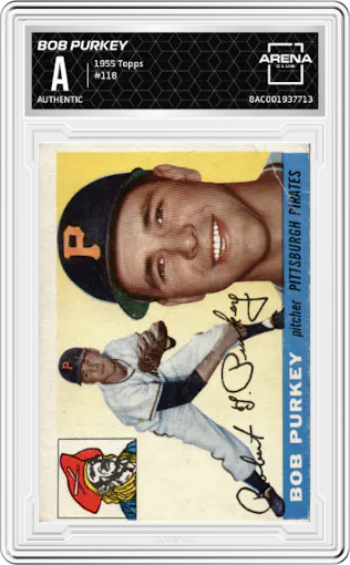 Bob Purkey from the 1955 Topps set graded by Arena Club.