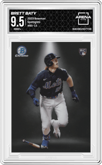 Brett Baty from the 2023 Bowman  set graded by Arena Club and given an overall grade of 9.5.