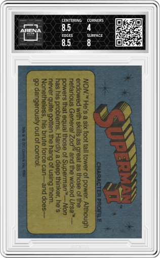 The Tables are Turned! from the 1980 Topps Superman II set graded by Arena Club and given an overall grade of 4.5.