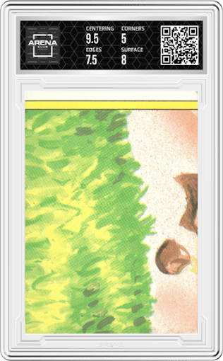 Harry Canary from the 1986 Topps Garbage Pail Kids set graded by Arena Club and given an overall grade of 5.5.