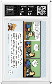 Nermal from the 2004 Pacific Garfield set graded by Arena Club and given an overall grade of 9.5.