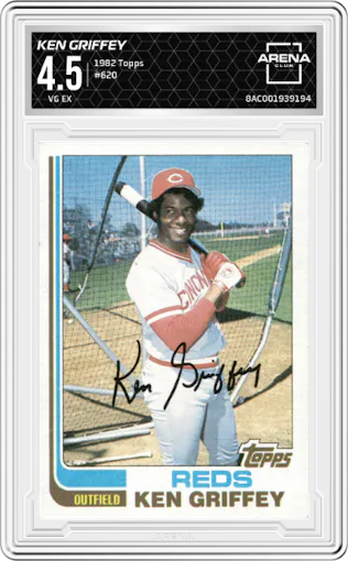 Ken Griffey from the 1982 Topps set graded by Arena Club and given an overall grade of 4.5.