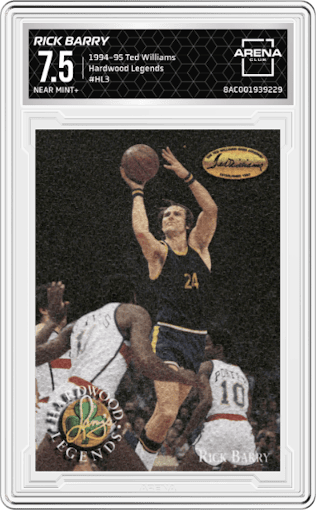 Rick Barry from the 1994-95 Ted Williams Company set graded by Arena Club and given an overall grade of 7.5.