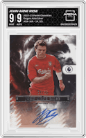 John Arne Riise from the 2022-23 Panini Chronicles set featuring a Silver parallel graded by Arena Club and given an overall grade of 9.