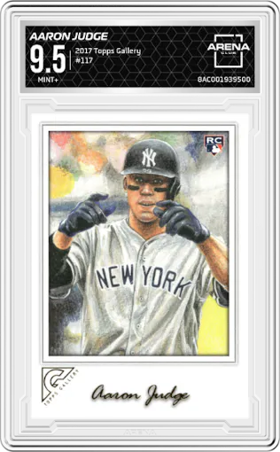 Aaron Judge from the 2017 Topps Gallery set graded by Arena Club and given an overall grade of 9.5.